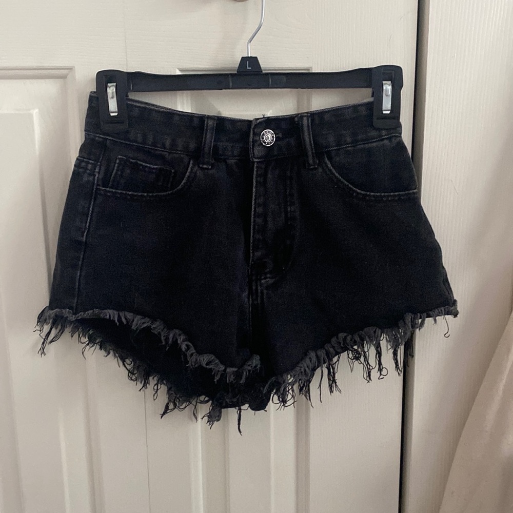 Black Denim Shorts